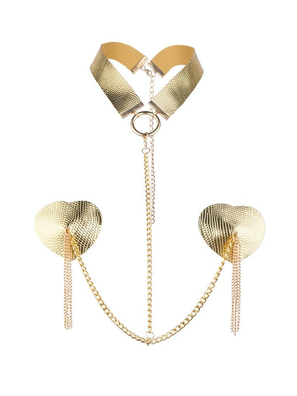 Nipple covers (GOLD) with tassles and chains