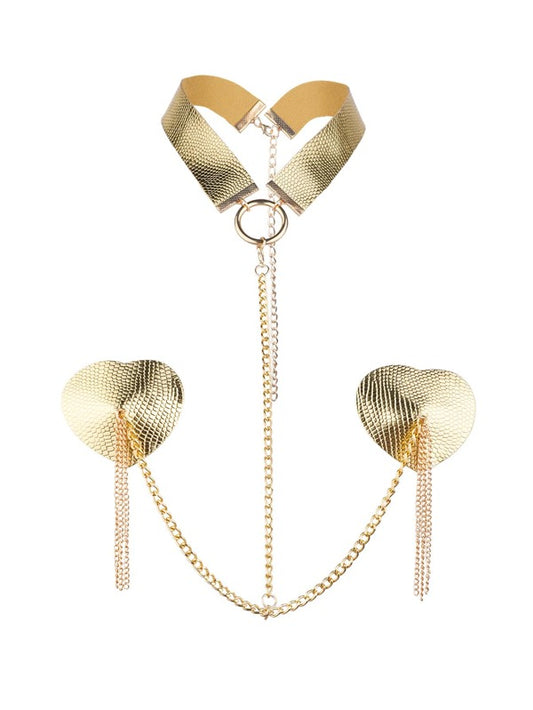 Nipple covers (GOLD) with tassles and chains