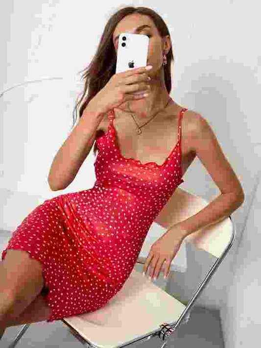 Red hearts dress Size Small